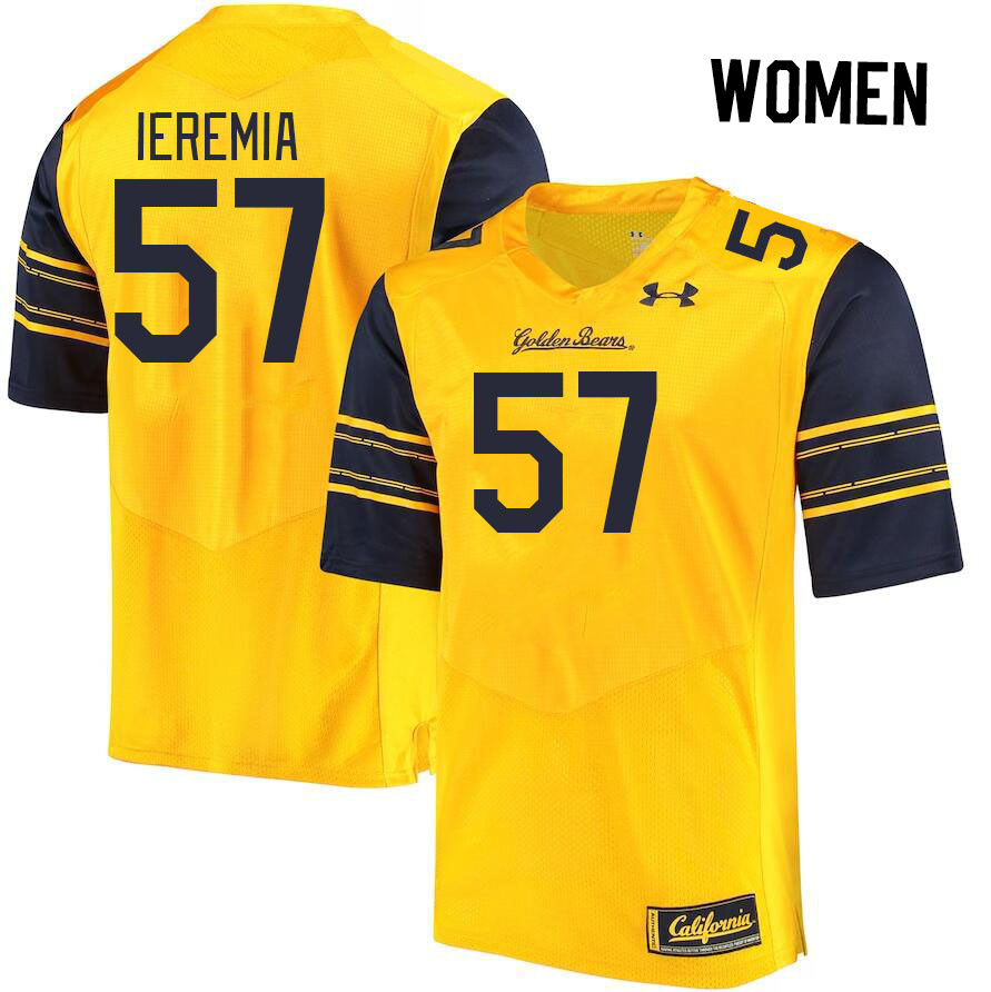 Women #57 Ieremia Ieremia California Golden Bears College Football Jerseys Stitched Sale-Gold